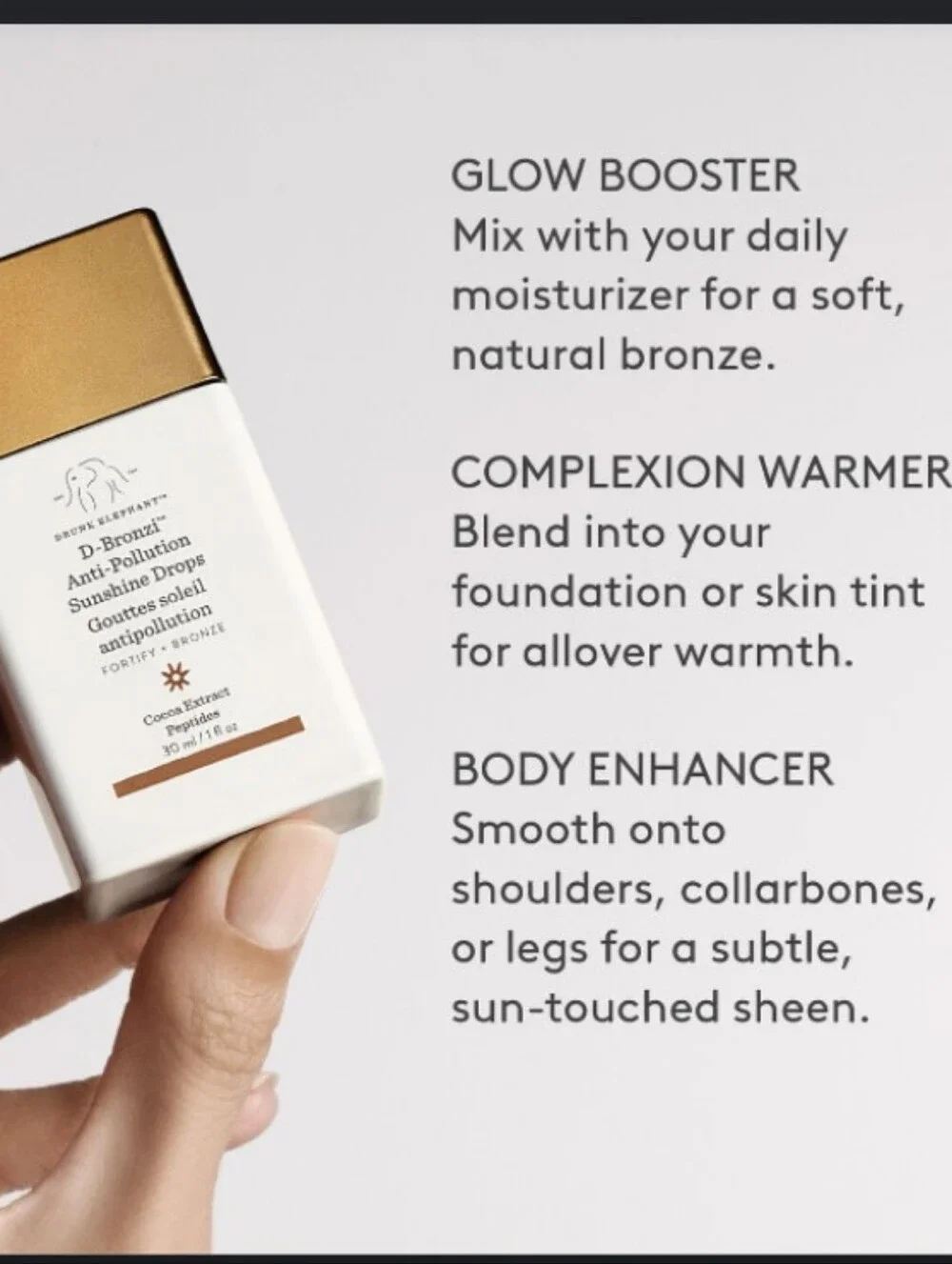 Drunk Elephant D-Bronzi Anti-Pollution Sunshine Drops+Free Sample Of Moisturizer